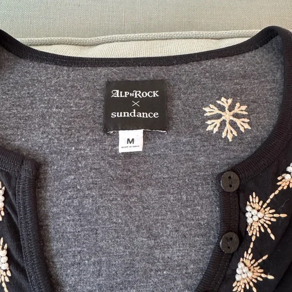 Alp N Rock Sundance Gray Cardigan with Cream Embroidery - Picture 4 of 5